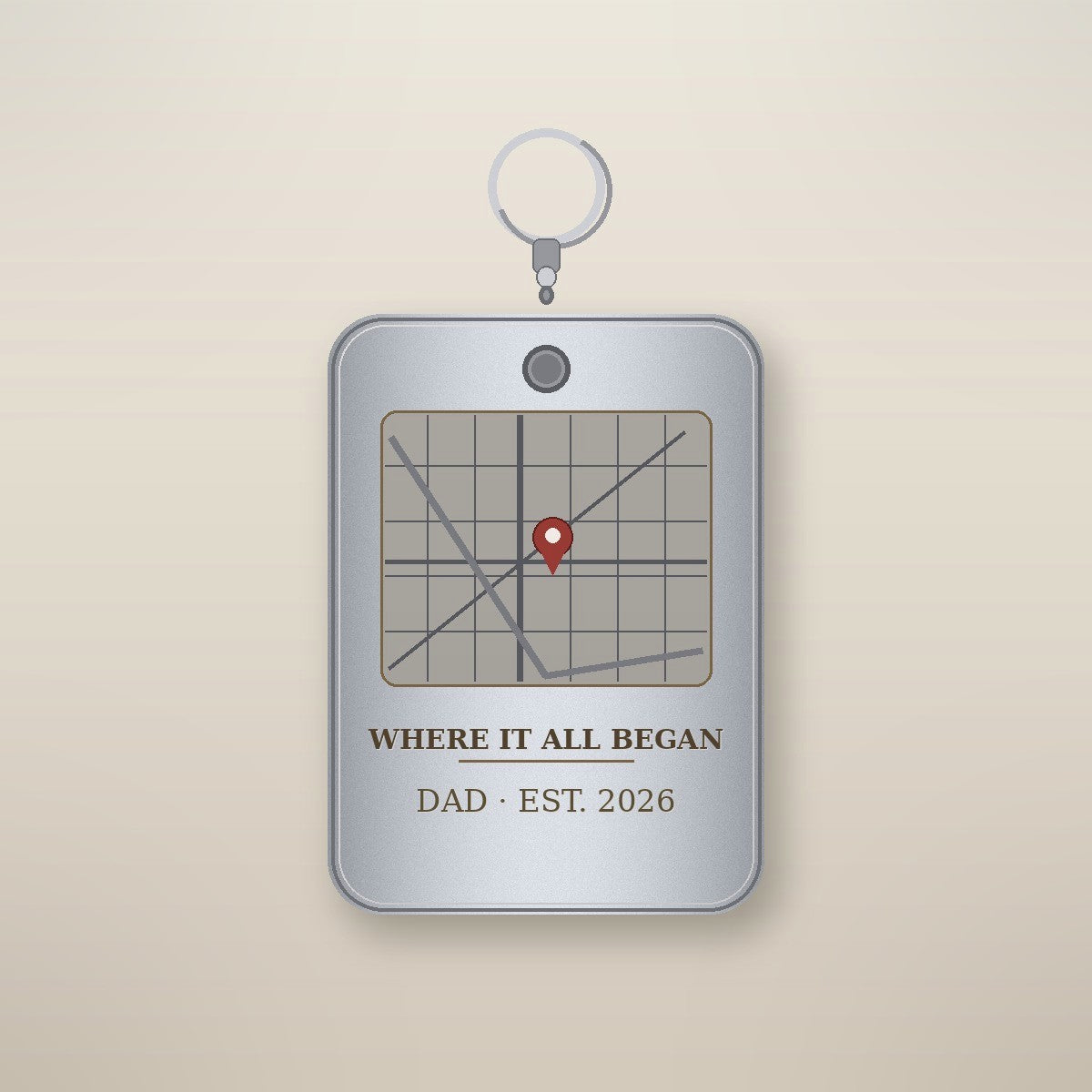 Map keychain for Dad - gift ready