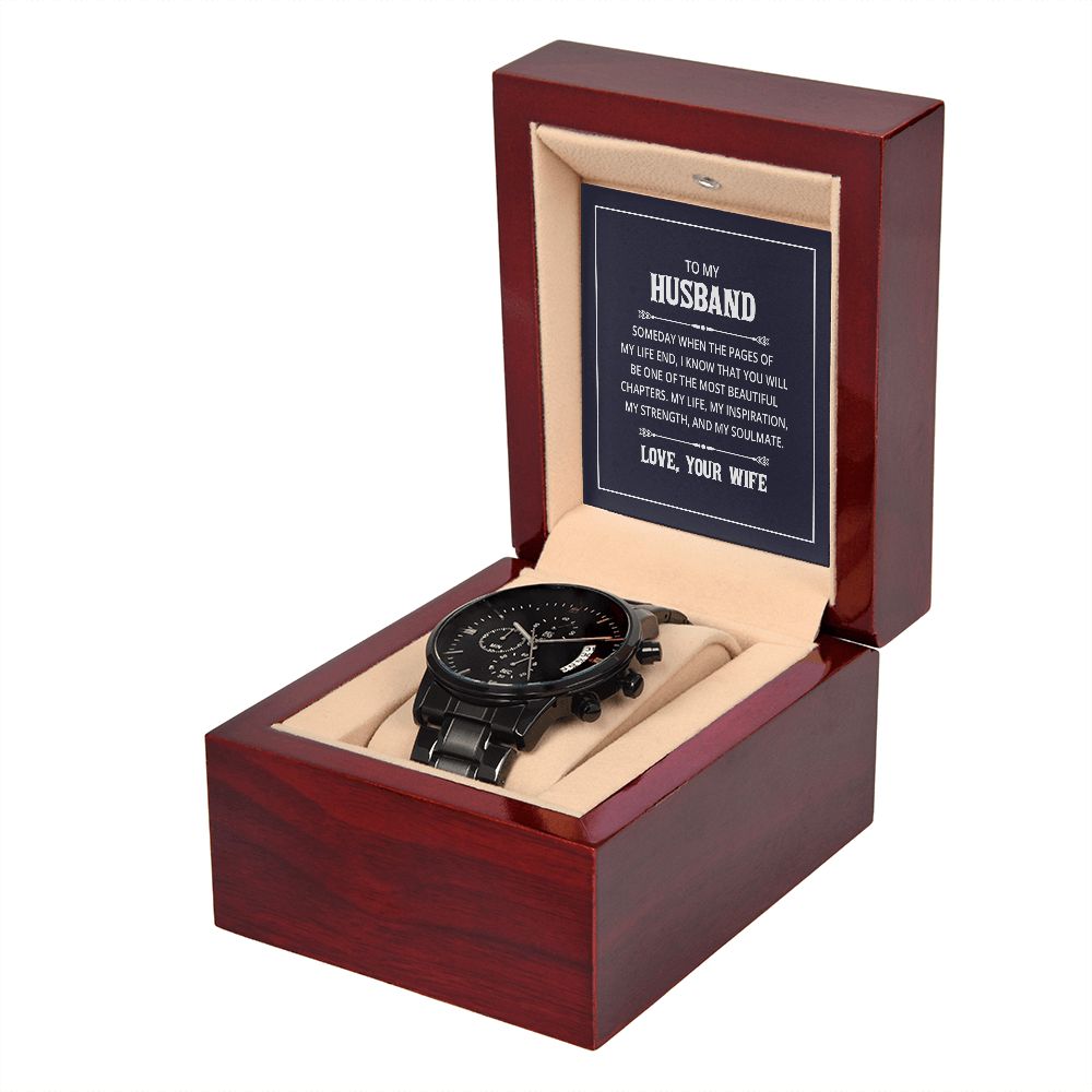 Black Chronograph Watch -
