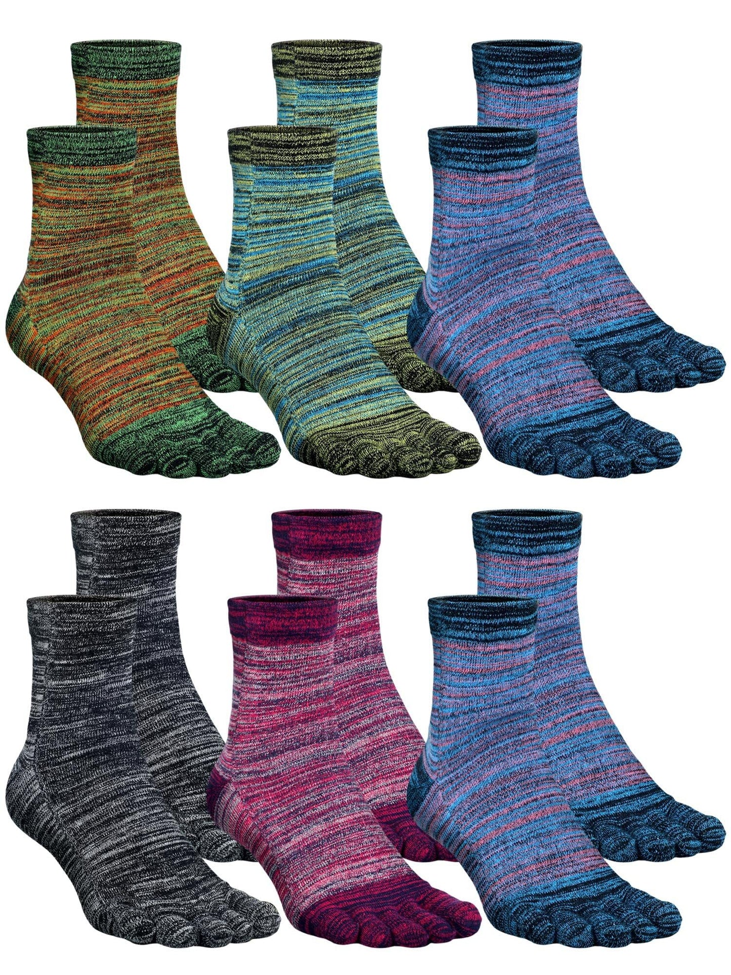 100% Cotton Five Toe Socks | Unisex Blister-Free Performance Socks
