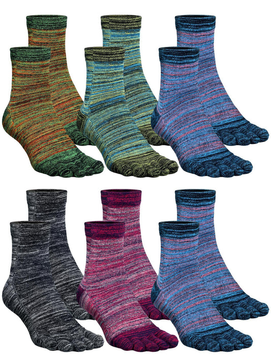 100% Cotton Five Toe Socks | Unisex Blister-Free Performance Socks