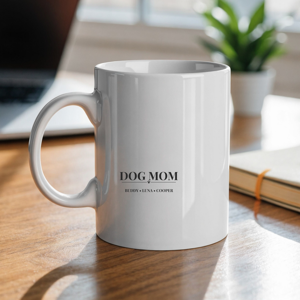Dog Mom Mug with Dog Names - Personalized Coffee Mug Gift for Dog Lovers