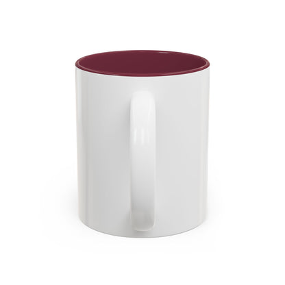 Named & Loved Heart Accent Mug - Two-Tone Coffee Mug 11oz & 15oz, Pink, Red, Maroon, Black