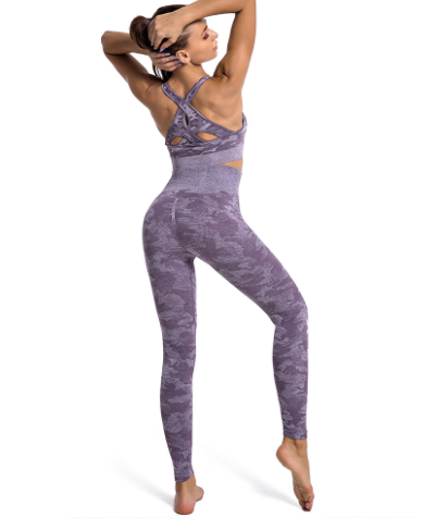 Seamless Camouflage Two-Piece Set | High-Elasticity Yoga & Fitness Outfit