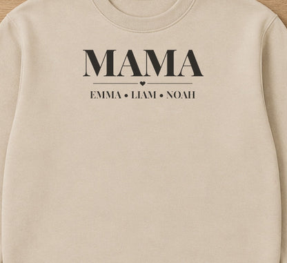 Personalized Mama sweatshirt with kids' names, view 2