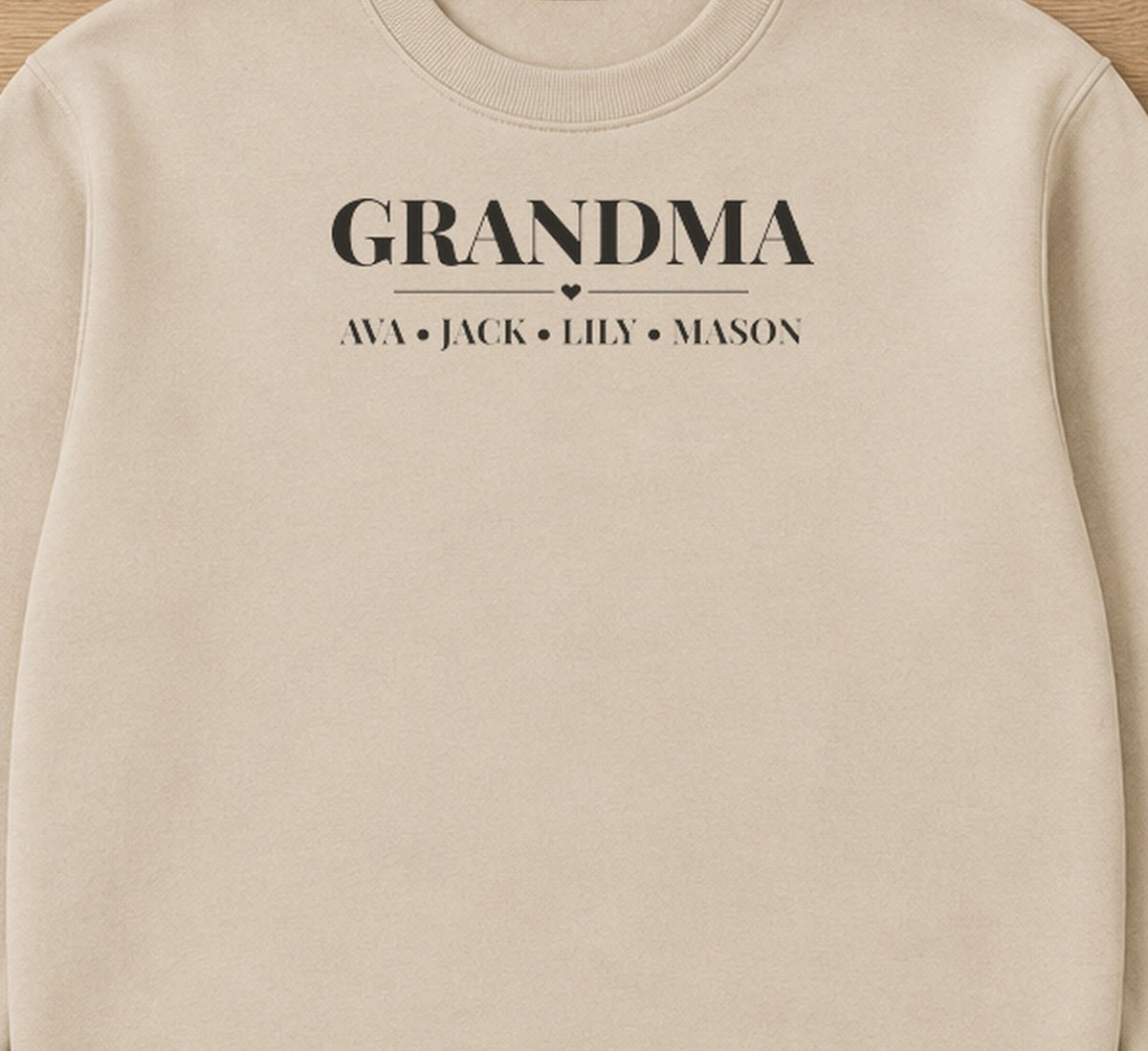 Personalized Grandma sweatshirt with grandkids' names, view 2