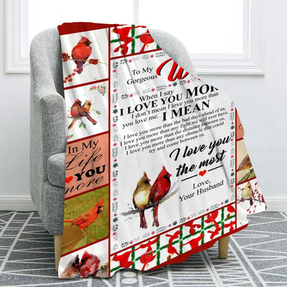LoveWrap – Flannel Blanket for Wife | Bird Motif Design | Mother's Day Gift of Warmth & Devotion
