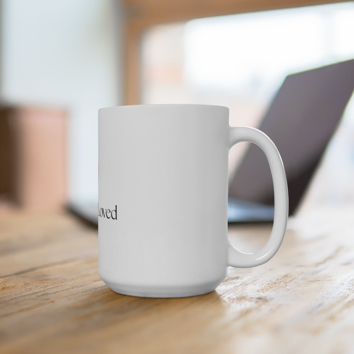 Named & Loved Heart Coffee Mug 15oz - Large White Ceramic Gift Mug