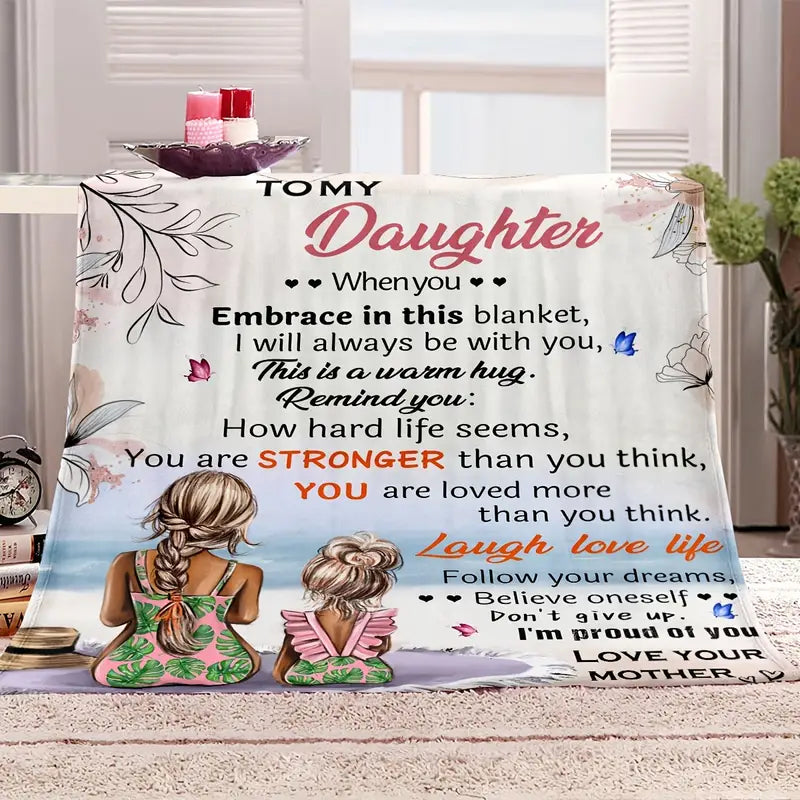 DaughterSnug – Flannel Blanket for Her | Ultra-Soft Polyester | Mother's Day Gift of Warmth & Love