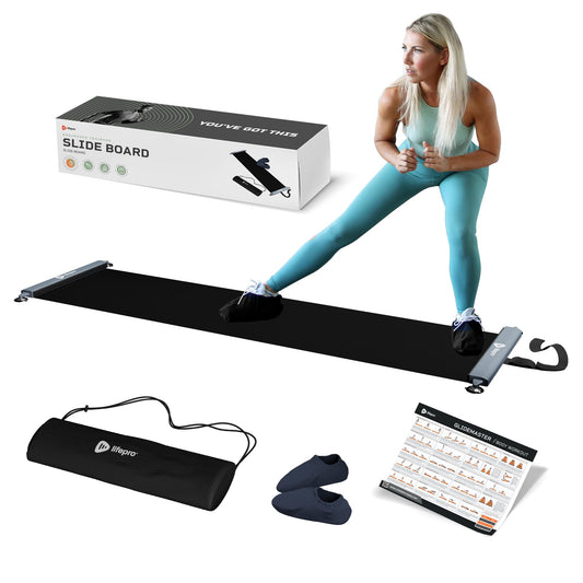 GlideMaster Slide Board — Lateral Training & Core Workout with Booties