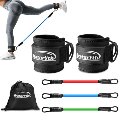 Ankle Resistance Bands with Cuffs – 3 Resistance Levels for Legs & Glutes