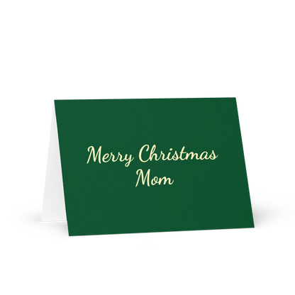 Merry Christmas Mom 5x7 card shown with envelope
