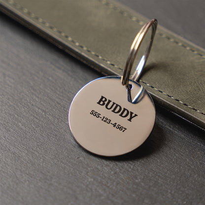 Personalized Pet ID Tag, Custom Engraved Dog Tag with Name and Phone Number, Laser Etched Cat Tag, Gold, Rose Gold or Silver