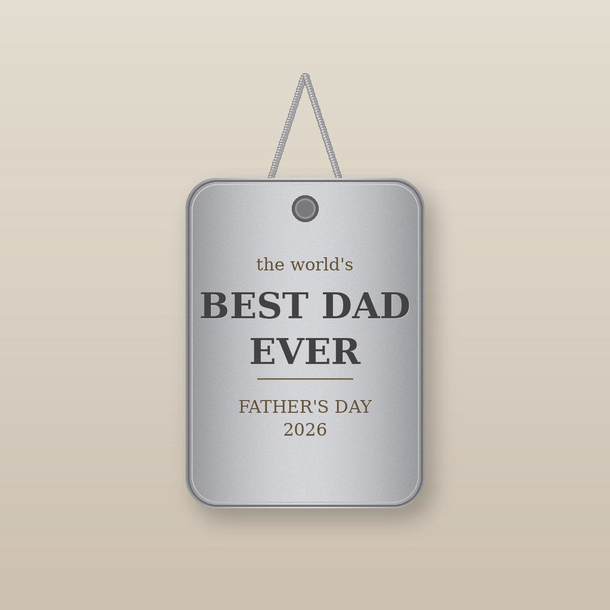 Engraved dog tag necklace for Dad - warm view