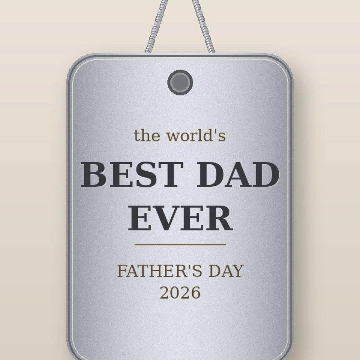Engraved dog tag necklace for Dad - close-up detail
