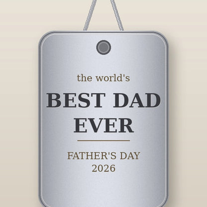 Engraved dog tag necklace for Dad - close-up detail