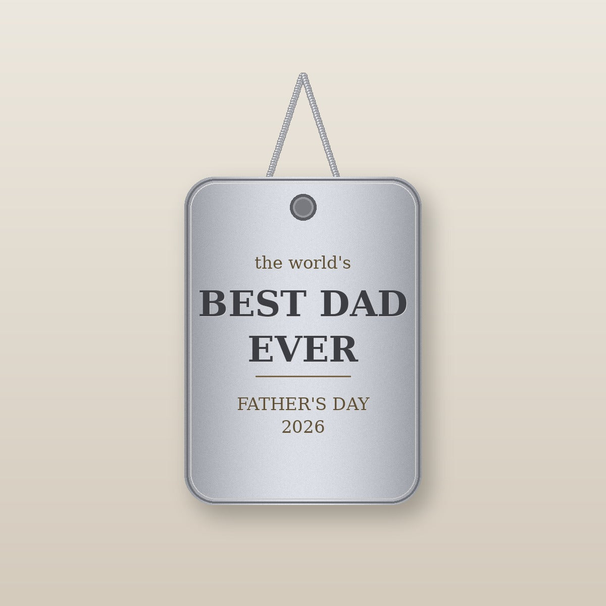 Engraved dog tag necklace for Dad - the world's Best Dad Ever, Father's Day 2026