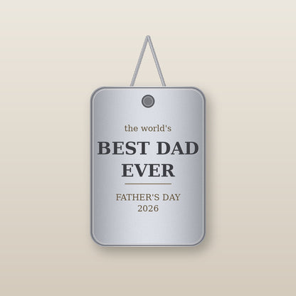 Engraved dog tag necklace for Dad - the world's Best Dad Ever, Father's Day 2026