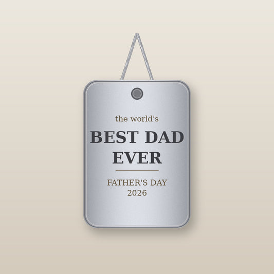 Engraved dog tag necklace for Dad - the world's Best Dad Ever, Father's Day 2026