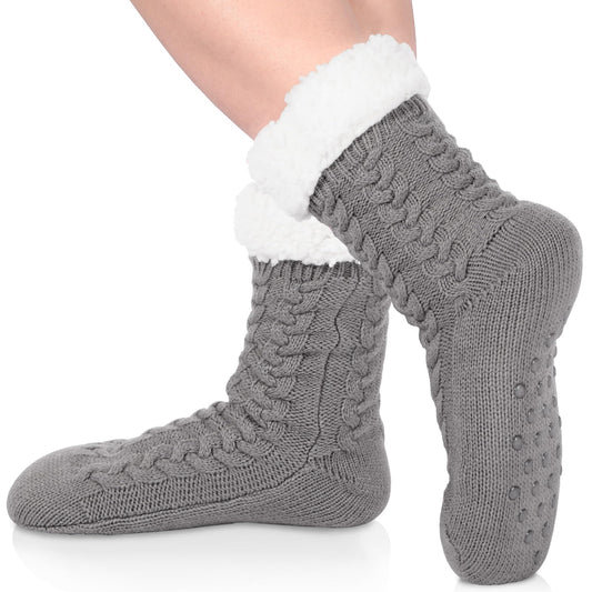 Moon Wood Slipper Socks — Cozy Non-Slip Fuzzy Socks for Women