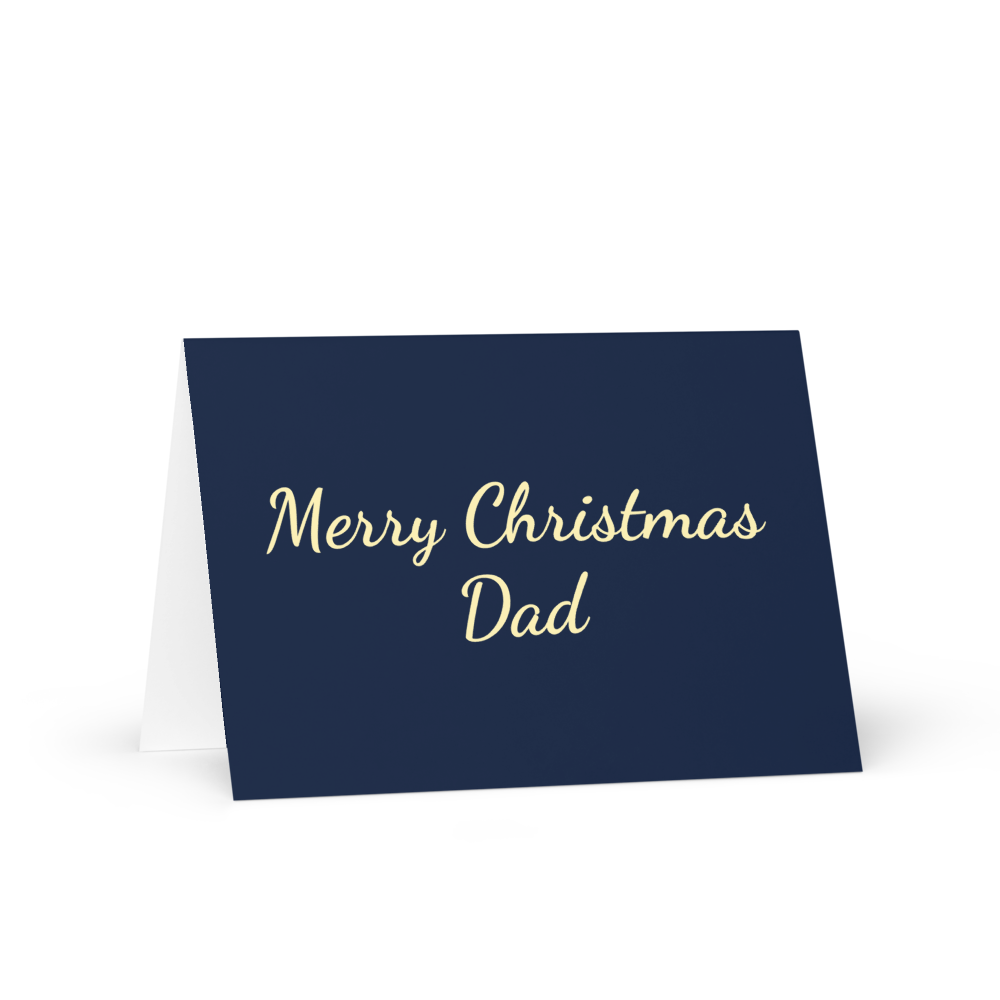 Merry Christmas Dad Card — Navy Holiday Greeting Card for Dad