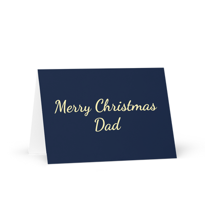 Merry Christmas Dad Card — Navy Holiday Greeting Card for Dad