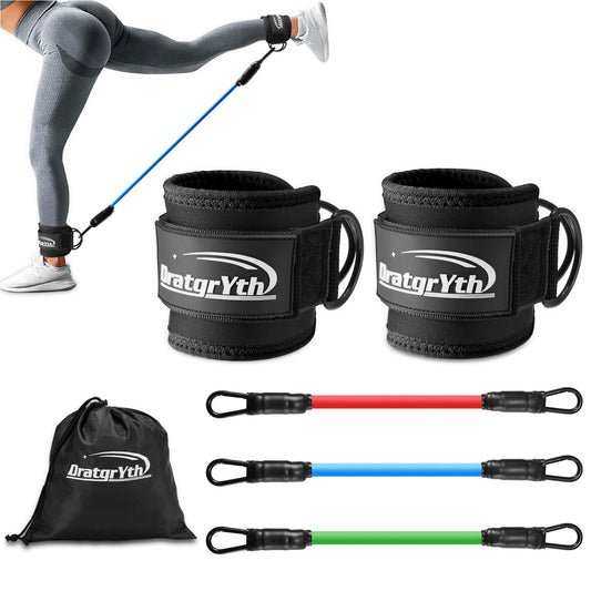 Ankle Resistance Bands with Cuffs – 3 Resistance Levels for Legs & Glutes