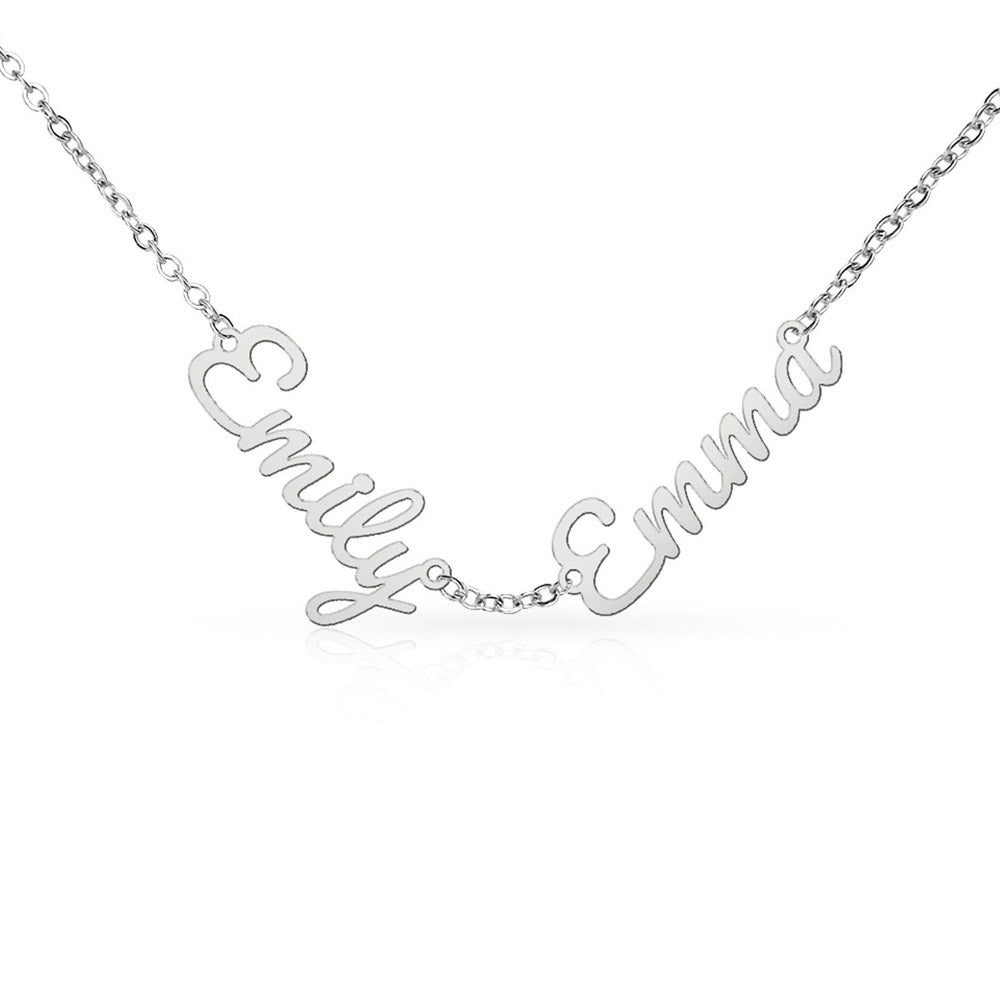 Personalized Name Necklace | Custom Script Charm in Stainless Steel or 18K Gold Finish