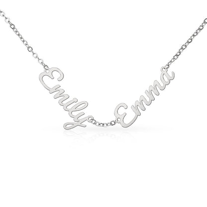 Personalized Name Necklace | Custom Script Charm in Stainless Steel or 18K Gold Finish