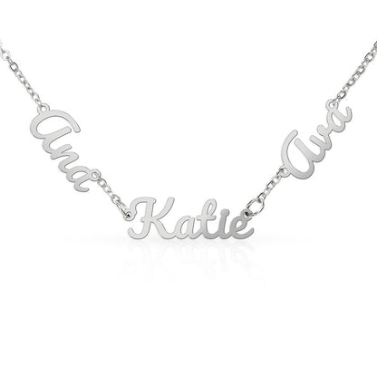 Personalized Name Necklace | Custom Script Charm in Stainless Steel or 18K Gold Finish