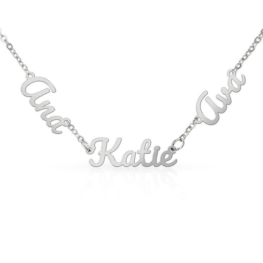 Personalized Name Necklace | Custom Script Charm in Stainless Steel or 18K Gold Finish