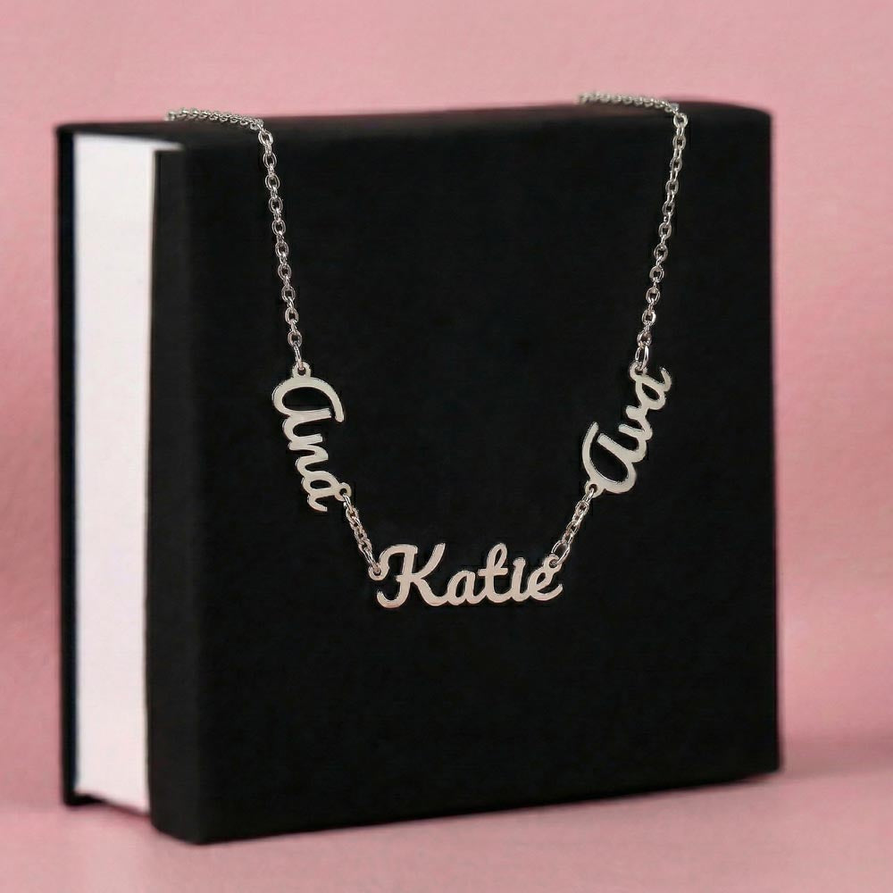 Personalized Name Necklace | Custom Script Charm in Stainless Steel or 18K Gold Finish