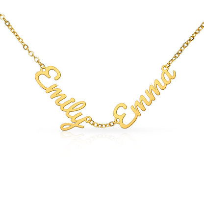 Personalized Name Necklace | Custom Script Charm in Stainless Steel or 18K Gold Finish