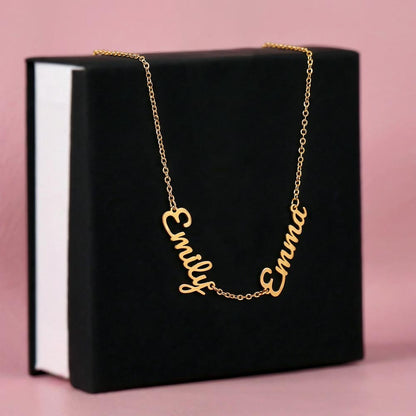 Personalized Name Necklace | Custom Script Charm in Stainless Steel or 18K Gold Finish