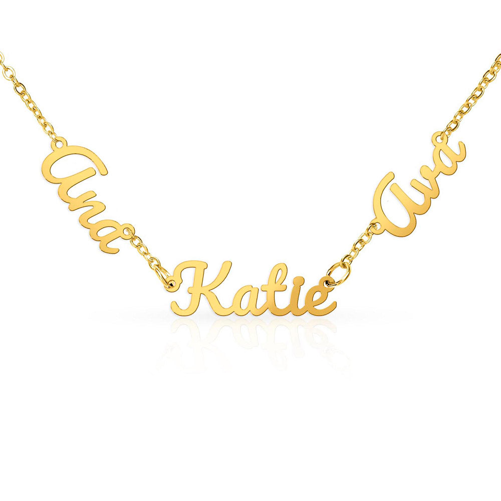 Personalized Name Necklace | Custom Script Charm in Stainless Steel or 18K Gold Finish