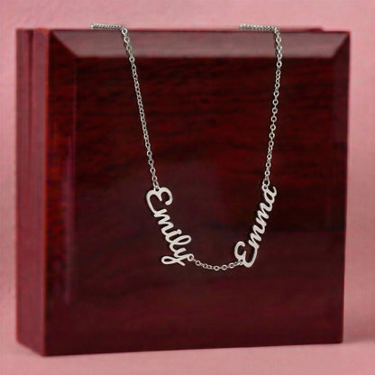 Personalized Name Necklace | Custom Script Charm in Stainless Steel or 18K Gold Finish