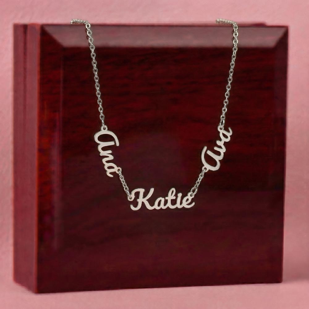 Personalized Name Necklace | Custom Script Charm in Stainless Steel or 18K Gold Finish