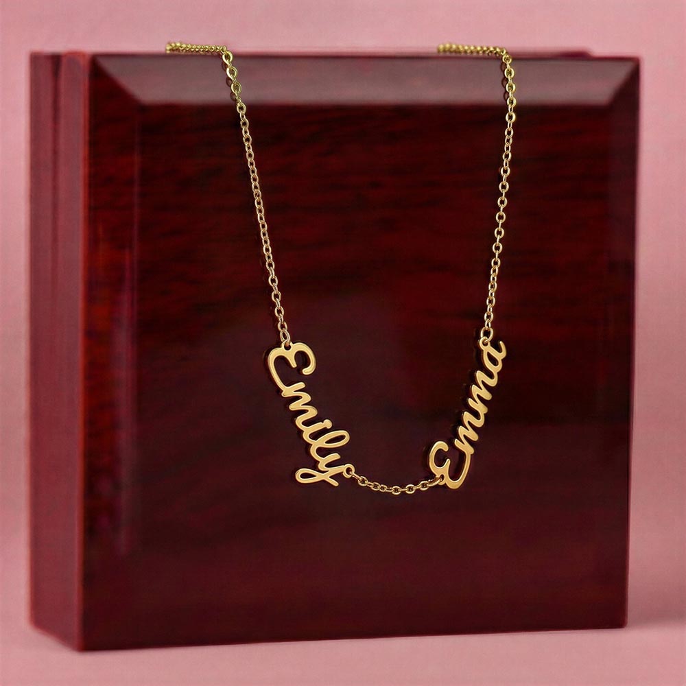 Personalized Name Necklace | Custom Script Charm in Stainless Steel or 18K Gold Finish