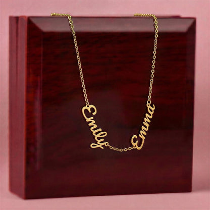 Personalized Name Necklace | Custom Script Charm in Stainless Steel or 18K Gold Finish