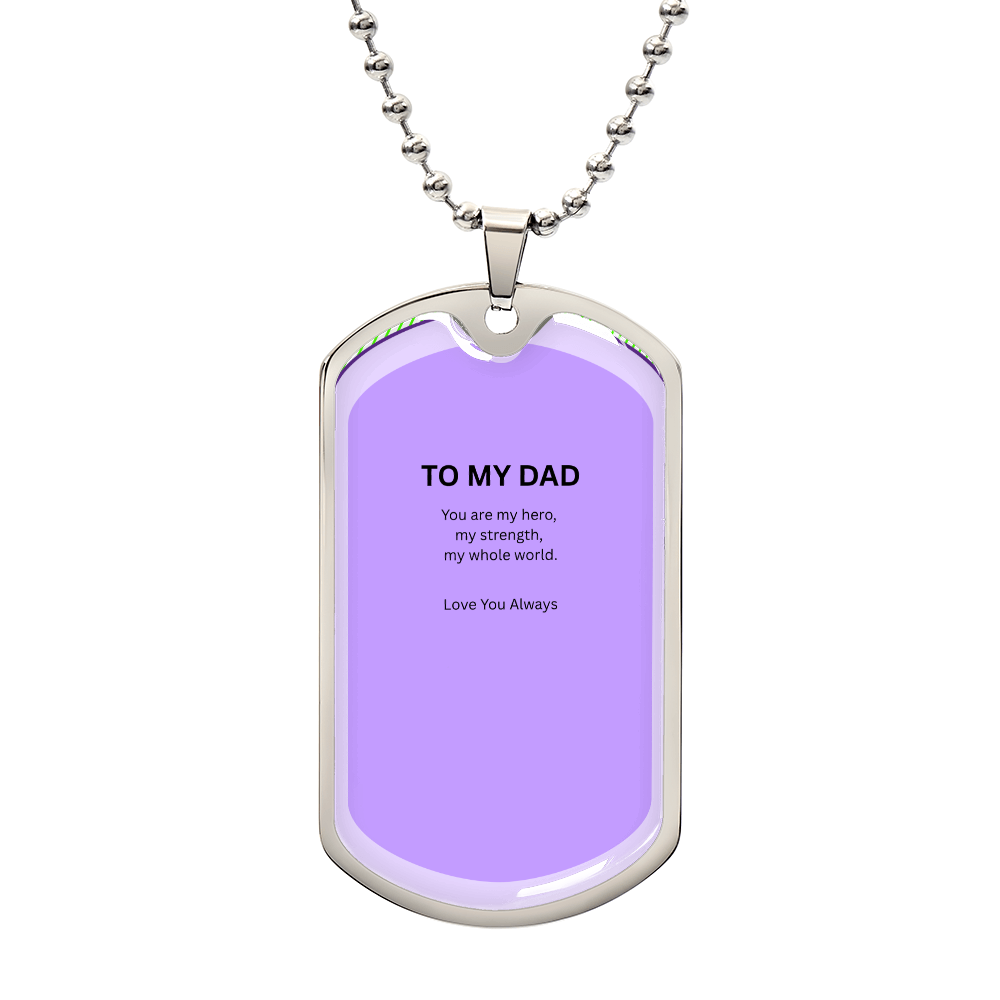 Engraved Dog Tag Necklace for Dad — Father's Day Gift