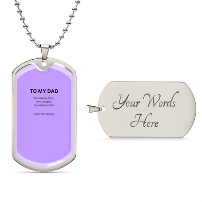Engraved Dog Tag Necklace for Dad — Father's Day Gift