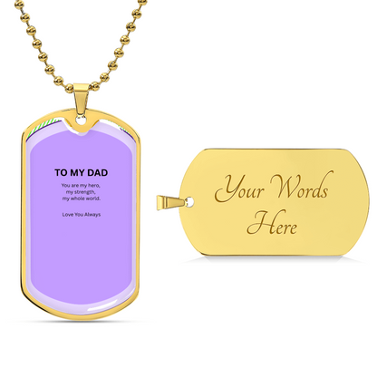 Engraved Dog Tag Necklace for Dad — Father's Day Gift