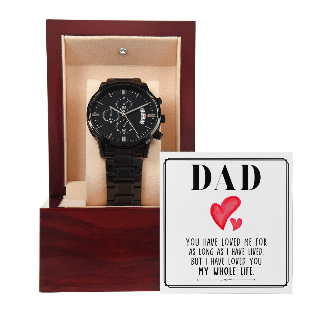 Black Chronograph Watch for Dad — Father's Day Gift 2026
