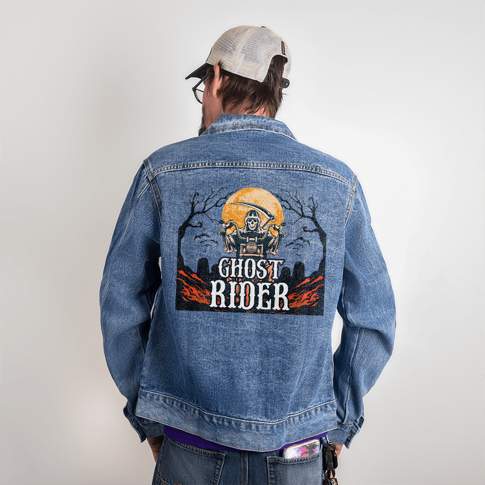 Our custom-designed Men's DTG Denim Jacket is the perfect way to elevate your classic look without compromising on comfort.