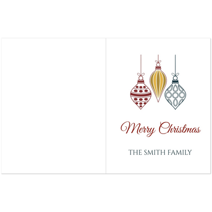 Personalized Christmas card set of 10 with family name printed in classic capitals - view 3