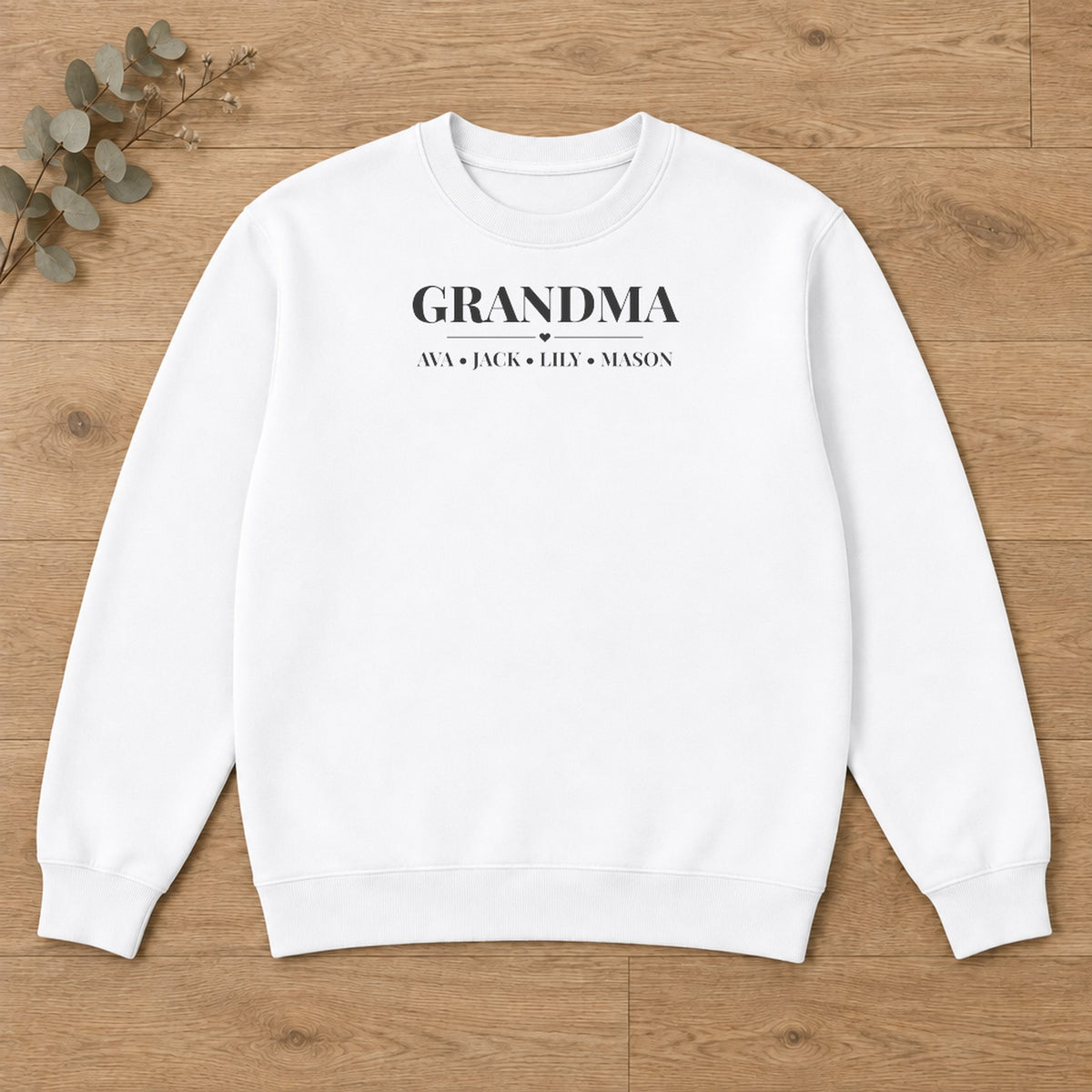 Personalized Grandma sweatshirt with grandkids' names, view 3
