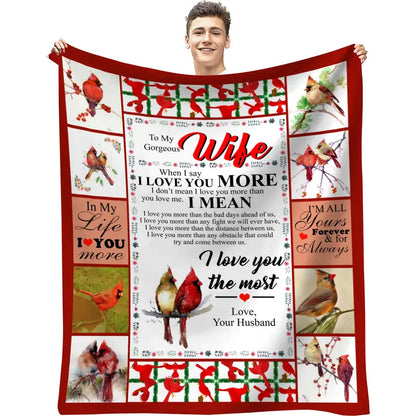 LoveWrap – Flannel Blanket for Wife | Bird Motif Design | Mother's Day Gift of Warmth & Devotion