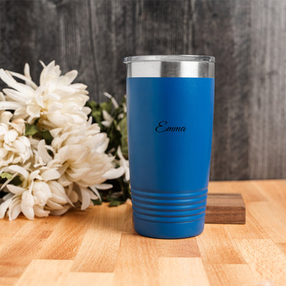 Personalized Tumbler with Name, Custom Engraved 20oz Stainless Steel Tumbler, Laser Etched Name Cup, Gift for Her, Him, Coworker, Christmas