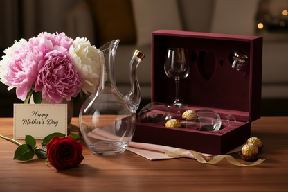 Wine Decanter Gift for Mom — elegant crystal glass decanter, perfect Mother's Day gift