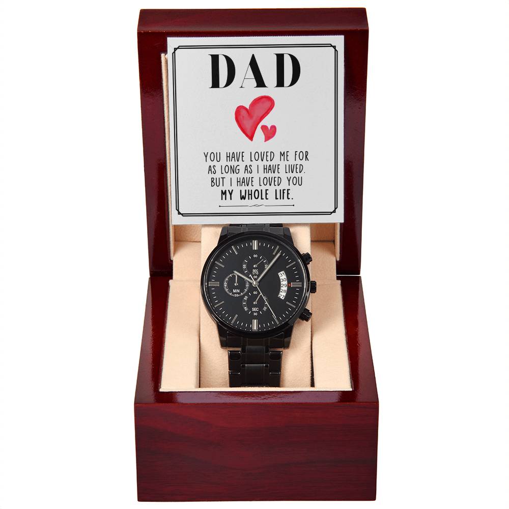 Black Chronograph Watch for Dad — Father's Day Gift 2026