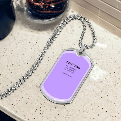 Engraved Dog Tag Necklace for Dad — Father's Day Gift